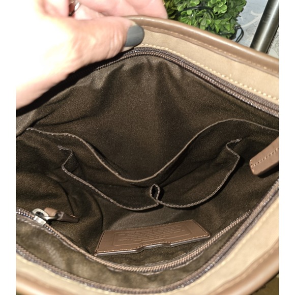 COACH KHAKI BROWN CAMDEN CANVAS ZIP TOP CROSSBODY (F70820) EXCELLENT CONDITION - Picture 10 of 16